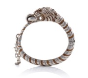 GUCCI rare sterling silver and orange enamel tiger bangle, circa 1970s, stamped "GUCCI, 925, STERLING", 83 grams.
