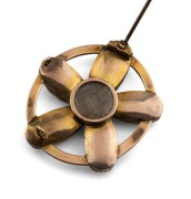 An antique 15ct gold mourning brooch with beetle wing decoration and woven hair window back, 19th century, 4cm wide, 7.4 grams. - 2