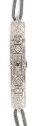 A stunning Art Deco ladies cocktail evening watch, crafted in dazzling white platinum and white diamonds, housed in original silk lined box, circa 1925. - 2