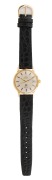 OMEGA automatic wristwatch in 9ct solid gold case with baton numerals and date window, branded on the dial for the company Dunlop, bearing inscription from Dunlop verso to an employee in recognition of twenty-five years of employment, 38mm wide including