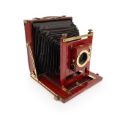 View camera (likely Thornton-Pickard "College"), early 20th century, plate dimensions 16.5 x 21.5cm (glass absent), Thornton-Pickard roller-blind shutter (no lens).