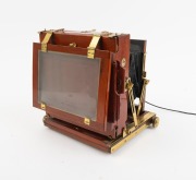 THORNTON-PICKARD: "Imperial" triple-extension view camera, early 20th century, plate dimensions 11.5 x 16.5cm, Thornton-Pickard Beck Symmetrical lens with cap, Thornton-Pickard roller-blind shutter, "Antinuous" shutter release. - 3