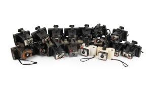POLAROID: An accumulation of 1960s-70s plastic instant cameras. (21 items)