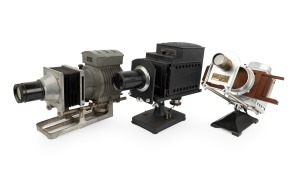 MAGIC LANTERNS: Group of c. 1920s magic lanterns, comprising Ensign "Optiscope No. 6", Great National "No. 1 Stereopticon", and a W. Butcher & sons model. (3 items)