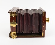Tailboard camera (likely Wratten & Wainwright), late 19th century, plate dimensions 15.5 x 11.5cm (glass absent), brass lens engraved "W.S. Stewart & Co. Melbourne - Rapid Rectilinear 4&frac14; x 3&frac14;". - 2