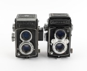 YASHICA: Pair of c. 1950s TLRs, comprising Yashica 635 (Yashikor 80mm f3.5/Copal-MXV) and Yashicaflex (Heliotar 80mm f3.5/Copal). (2 items) - 2