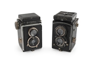 ROLLEI: Pair of c. 1930s TLRs, comprising original Rolleiflex I (#22843, Tessar 75mm f4.5, Compur) and "Old Standard" Rolleiflex (#491598, Tessar 75mm f3.5, Compur).