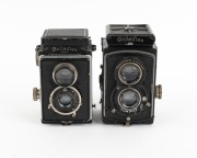 ROLLEI: Pair of c. 1930s TLRs, comprising original Rolleiflex I (#22843, Tessar 75mm f4.5, Compur) and "Old Standard" Rolleiflex (#491598, Tessar 75mm f3.5, Compur). - 2