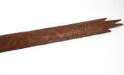A tribal club with incised geometric decoration and sea turtle design on reverse, unknown origin, ​​​​​​​86cm long. - 3