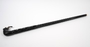An antique Indian ebony walking stick with carved elephant handle and horn ferrule, 19th century, ​​​​​​​91cm high. - 3