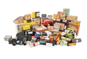 GLASS PLATES & EXPIRED FILM PRODUCTS: A diverse accumulation, mostly in original packaging; brands include Ilford, Konica, and Agfa. (80+ items)