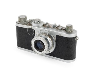 LEITZ: Leica Ic film camera [#459271], c. 1949, Elmar 50mm f3.5 lens.
