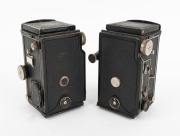 FOTH: Pair of c. 1933 Fothflex TLRs, both with Foth Anastigmat 75mm f3.5 lenses, one with side-mounted viewfinder attachment. - 2