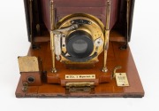 "No. 1 Special" folding camera, c. 1900s, plate dimensions 10 x 13cm, Wollensak pneumatic shutter/lens, red bellows. - 2