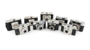 VIEWFINDER CAMERAS: Circa 1950s group comprising Agfa Isola, Agfa Isola I, Agfa Silette (2), Agfa Silette-LK, Bilora Bella 66, Dacora-Digna I, Empire Scout, and one other. (9 items)