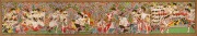 A Javanese Wayang Beber scroll, watercolour on paper, signed and dated "Musyafiq, 31/12/82", with attached research notes, 61 x 335cm overall. - 2