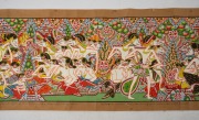 A Javanese Wayang Beber scroll, watercolour on paper, signed and dated "Musyafiq, 31/12/82", with attached research notes, 61 x 335cm overall. - 6