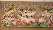 A Javanese Wayang Beber scroll, watercolour on paper, signed and dated "Musyafiq, 31/12/82", with attached research notes, 61 x 335cm overall. - 7