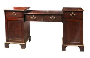 SIDEBOARD: An early cedar twin pedestal sideboard on bracket-feet with fitted cellarette,&nbsp;c1820/30s. As found, unrestored. Height 102cm, width 187cm, depth 53cm