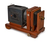 THORNTON-PICKARD: "Ruby" enlarger/lantern projector, c. 1900s, "Harrington & Co. Sydney & Brisbane" retailer's inlay; dimensions 34 x 51 x 22.5cm.