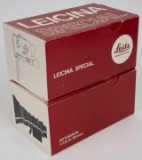 LEITZ: Leicina Special super-8 movie camera [#082668], c. 1972, with Optivaron 6-66mm f1.8 lens [#12555784] and cap; offered in Leitz leather case with maker's boxes for both camera and Optivaron lens, instruction booklets, and lens hood. - 7