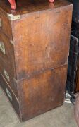An antique English mahogany campaign chest of drawers, early 19th century, ​​​​​​​94cm high, 99cm wide, 45cm deep. - 2