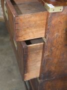 An antique English mahogany campaign chest of drawers, early 19th century, ​​​​​​​94cm high, 99cm wide, 45cm deep. - 3