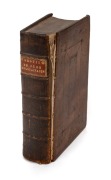 GROTIUS' DE JURE BELLI AC PACIS: 1712 leatherbound Amsterdam edition, gilt title to spine, 946pp. + index, front board detached.