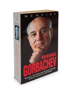 MIKHAIL GORBACHEV: 1997 softcover Bantam edition of Gorbachev's memoirs, signed in pen to the title page with dedication in Russian to then Australian Minister for Foreign Affairs Alexander Downer; 999pp.