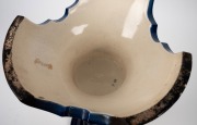 SATSUMA blue glazed Japanese pedestal with hand-painted decoration, Meiji Period, early 20th century, seal mark to base, ​​​​​​​55cm high. - 3