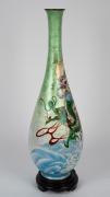 A Japanese Ginbari cloisonne vase, on carved timber stand, Meiji Period, early 20th century, an impressive 62cm high, 66cm on stand. - 2