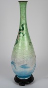 A Japanese Ginbari cloisonne vase, on carved timber stand, Meiji Period, early 20th century, an impressive 62cm high, 66cm on stand. - 3