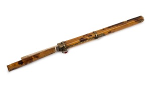 An antique Chinese tortoise shell and bone travelling chop stick set with tortoise shell handled knife, Qing Dynasty, 19th century, 29cm high overall.