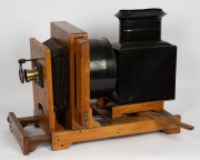 Enlarger/lantern projector, c. 1890s; iris diaphragm brass lens "J.H. Dallmeyer No. 4 Stigmatic Series II" [#57549]; dimensions approx. 50 x 34 x 70cm. - 2