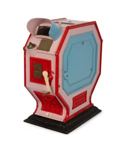 Cast-iron tabletop mutoscope by the International Mutoscopes Syndicate London, c. 1920s; reel and key present, operates manually with One Penny coin, overall height 58cm.