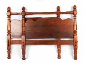 Cedar, blackwood & huon pine double bed with turned rail back, c1850. Height 124cm, width 127cm