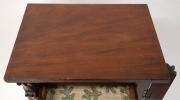 An antique English mahogany Wellington chest of seven graduated drawers with carved corbel decoration, bearing brass maker's plaque "W.H. TRAVERS, Endell St. & Castle St. Long Acre, W.C.", 19th century, 102cm high, 49cm wide, 36cm deep. - 4