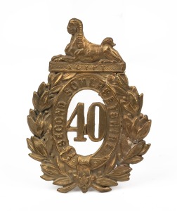 British Army 40th Regiment Of Foot (Second Somersetshire) Glengarry cap badge 1873-1881, ​​​​​​​7cm high.