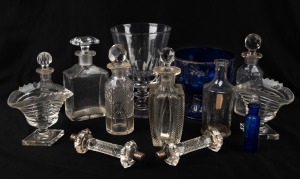 Assorted antique and vintage crystal and glass ware, 19th/20th century, (13 items), the largest 15cm high.
