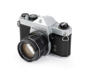 ASAHI KOGAKU: Pentax SP1000 SLR, c. 1974, Super-Takumar 50mm f1.4 lens with cap; offered in hard case with accessories and ephemera. - 2
