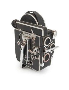 BOLEX-PAILLARD: H8 Reflex double-8 movie camera [#193283], c. 1956; body only, with three lens caps.