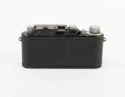 LEITZ: Black-body Leica III (Mod. F) rangefinder camera [#97079], c. 1933, with Elmar 50mm f3.5 lens and Leica lens cap. - 3