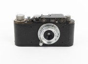 LEITZ: Black-body/chrome fittings Leica II (Mod. D) rangefinder camera [#78479], c. 1932, with Hektor 28mm f6.3 lens, Leica lens cap, and Leica leather case. - 2