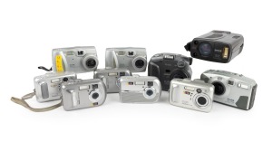 KODAK: Group of 2000s digital cameras, comprising DC120 Zoom, DC265 Zoom, DC3400, DX3215 (2), Easyshare C310 (2), Easyshare CD40, Easyshare CX6330, and Easyshare CX7330. (10 items)