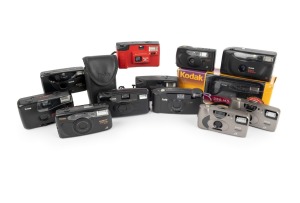 KODAK: Group of 1980s-90s plastic point-and-shoot cameras, comprising Advantix 1600 Auto (2), Advantix 2100 Auto, Advantix 4100ix Zoom, Camera 35 KE20 Easyload (with case), Camera 35 Motor, S10 (red), S10 (black), Star 275, Star 300MD, Star 350MD (in make