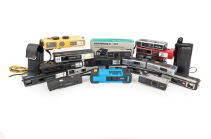 POCKET CARTRIDGE CAMERAS: 1960s-80s group, with brands including Agfa, Canon, Hanimex, and Minolta. (19 items)
