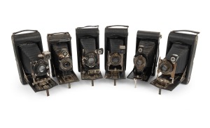 KODAK: Group of c. 1910s-20s folding cameras, comprising 3A Autographic Kodak Model C, 3A Autographic Kodak Special Model B, 3A Folding Autographic Brownie, 3A Special Kodak Model A, 3A Folding, and No. 2-C Kodak Jr. (6 items)