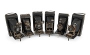KODAK: Group of c. 1910s-20s folding cameras, comprising 3A Autographic Kodak Model C, 3A Autographic Kodak Special Model B, 3A Folding Autographic Brownie, 3A Special Kodak Model A, 3A Folding, and No. 2-C Kodak Jr. (6 items)