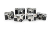 RANGEFINDER CAMERAS: Circa 1950s group comprising Braun Paxette (2), Braun Super Paxette, Okaya Optic Lord IVA, Sanei Samoca-35, and Yamato Atlas 35 II. (6 items)