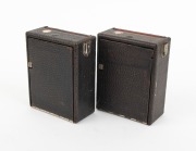 KODAK: Two Pocket Premo C folding cameras, c. 1907, Bausch & Lomb Rapid Rectilinear lenses, red bellows. - 2